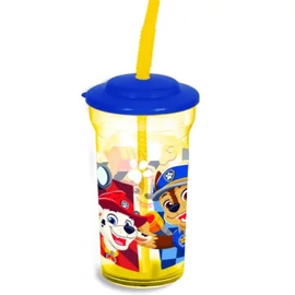 Szívószálas műanyag pohár BPA mentes - Mancs Őrjárat - 300ML