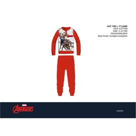 Bosszúállók gyerek pizsama - jersey pamut pizsama - piros - 104