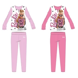 Barbie pamut jersey gyerek pizsama - világosrózsaszín - 128