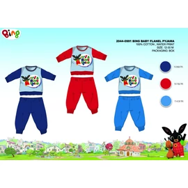 Téli vastag pamut baba pizsama - flanel pizsama - Bing nyuszi - középkék - 86