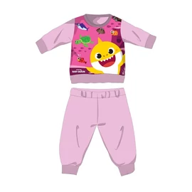 Baby Shark téli pamut baba pizsama - interlock pizsama - világosrózsaszín - 92
