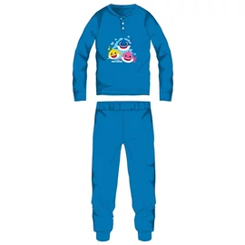 Baby Shark téli pamut gyerek pizsama - interlock pizsama - világoskék - 98