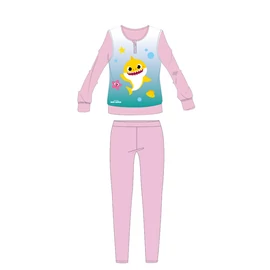 Baby Shark gyerek pizsama kislányoknak - jersey pamut pizsama - világosrózsaszín - 110