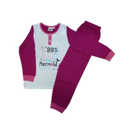 Hosszú ujjú pamut gyerek pizsama - pink