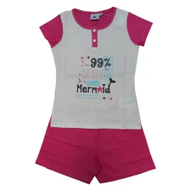 Rövid ujjú pamut gyerek pizsama -rózsaszín - 116