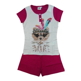 Rövid ujjú pamut gyerek pizsama - pink