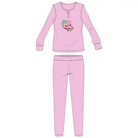 Flamingó téli pamut gyerek pizsama - interlock pizsama - világosrózsaszín - 122