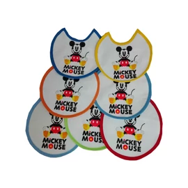 Mickey egér baba előke 7 darab/csomag - pamut előke  - világoskék-középkék-sötétkék-sárga-narancssárga-piros-zöld - 16x16