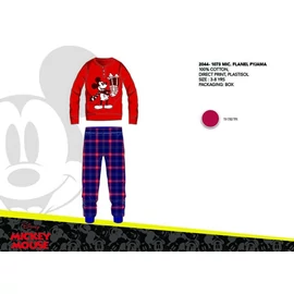 Téli vastag pamut gyerek pizsama - flanel pizsama - Disney Mickey egér - piros - 110