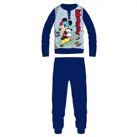 Disney Mickey egér téli vastag gyerek pizsama - pamut flanel pizsama - sötétkék - 104