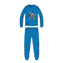 Disney Mickey egér téli pamut gyerek pizsama - interlock pizsama - világoskék - 104