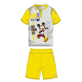 Disney Mickey egér nyári rövid ujjú gyerek pizsama - pamut jersey pizsama - sárga - 116