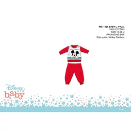 Disney Mickey egér baba pizsama - jersey pamut pizsama - piros - 86
