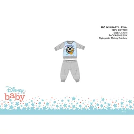 Disney Mickey egér baba pizsama - jersey pamut pizsama - szürke - 98