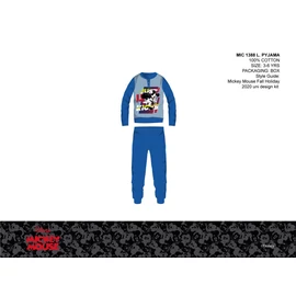 Disney Mickey egér vékony pamut gyerek pizsama - jersey pizsama - középkék - 116