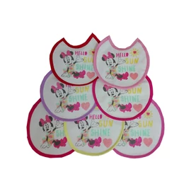 Minnie egér baba előke 7 darab/csomag - pamut előke - világosrózsaszín-rózsaszín-sötétrózsaszín-pink-piros-lila-sárga - 16x16