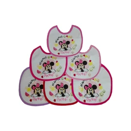 Minnie egér baba előke 6 darab/csomag - pamut előke - világosrózsaszín-rózsaszín-sötétrózsaszín-pink-piros-lila - 18x18