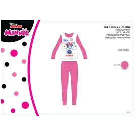 Disney Minnie egér gyerek jersey pizsama - pamut pizsama -rózsaszín - 116