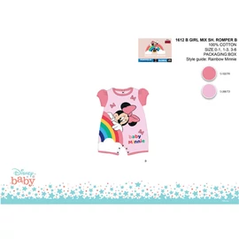 Disney Minnie egér nyári rövid ujjú baba rugdalózó - világosrózsaszín-rózsaszín - 1-3 hónapos babának