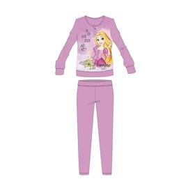 Disney Hercegnők téli pamut gyerek pizsama - interlock pizsama - világoslila - 98