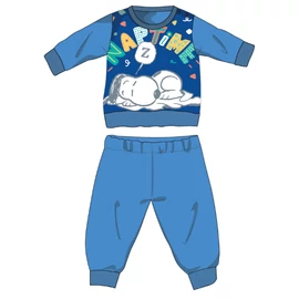 Snoopy hosszú vékony baba pizsama - pamut jersey pizsama - világoskék - 98