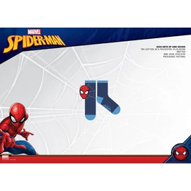 Pókember csúszásgátlós teliplüss bokazokni gyerekeknek - sötétkék-világoskék-piros - 27-30