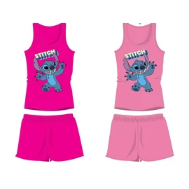 Disney Stitch pamut nyári együttes - trikó-rövidnadrág szett - rózsaszín - 98