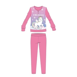 Unikornis téli vastag gyerek pizsama - pamut flanel pizsama - rózsaszín - 98