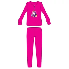 Unikornis téli pamut gyerek pizsama - interlock pizsama - pink - 110