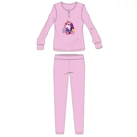 Unikornis téli pamut gyerek pizsama - interlock pizsama - világosrózsaszín - 98