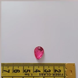 Dekor kristály, vízcsepp formájú, pink színben