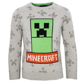 Minecraft Grey gyerek kötött pulóver 6 év / 116 cm