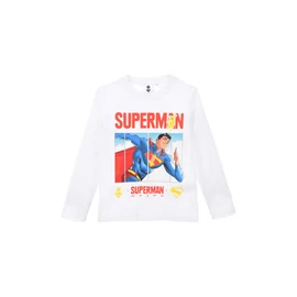 Superman White gyerek hosszú póló, felső 10 év / 110 cm