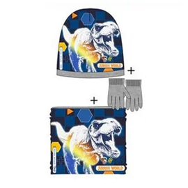 Jurassic World Attack Grey gyerek sapka + snood + kesztyű szett 52 cm