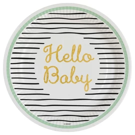 Hello Baby Gold papírtányér 8 db-os 23 cm