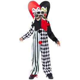 Kétfejű udvari bohóc Scary jelmez 6-8 év