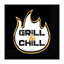 Grill &amp; Chill Black szalvéta 16 db-os 33x33 cm