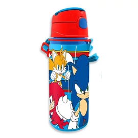Sonic a sündisznó Prime alumínium szívószálas kulacs akasztóval 600 ml