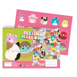 Squishmallows Feelin' A/4 spirál vázlatfüzet 40 lapos matricával
