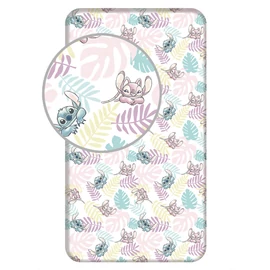 Disney Lilo és Stitch, A csillagkutya Leaves gumis lepedő 90x200 cm