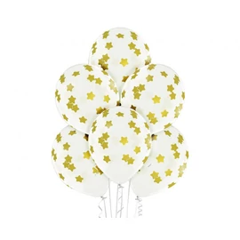 Csillagos Stars léggömb, lufi szett 6 db-os 30 cm (12 inch)