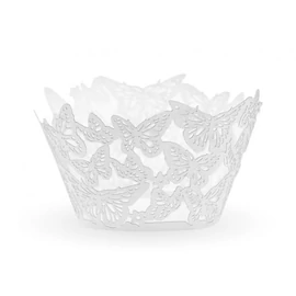 Pillangó White muffin dísz 6 db-os