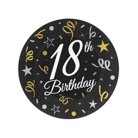 Happy Birthday 18 B&C papírtányér 6 db-os 18 cm