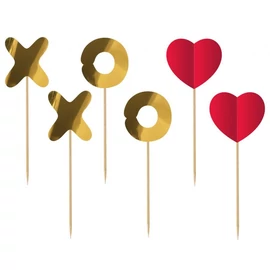 Szerelem XOXO díszítő pálca 6 db-os