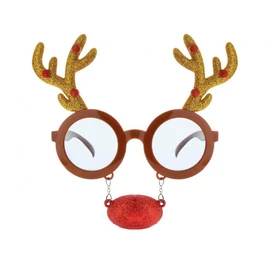 Szarvas Reindeer szemüveg piros orral