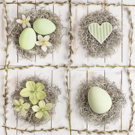 Húsvét Pastel Collage szalvéta 20 db-os 33x33 cm