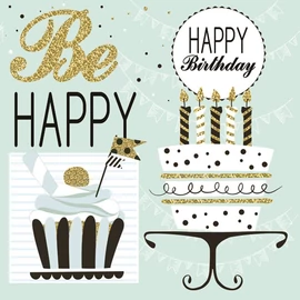 Happy Birthday Mint szalvéta 20 db-os 33x33 cm