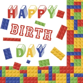 Happy Birthday Building Blocks szalvéta 20 db-os 33x33 cm