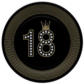 Happy Birthday 18 Hollywood Style papírtányér 8 db-os 22,7 cm