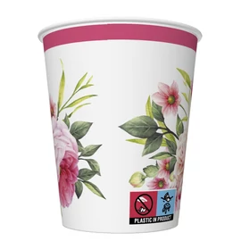 Rózsa Twigs with Leaves papír pohár 8 db-os 250 ml